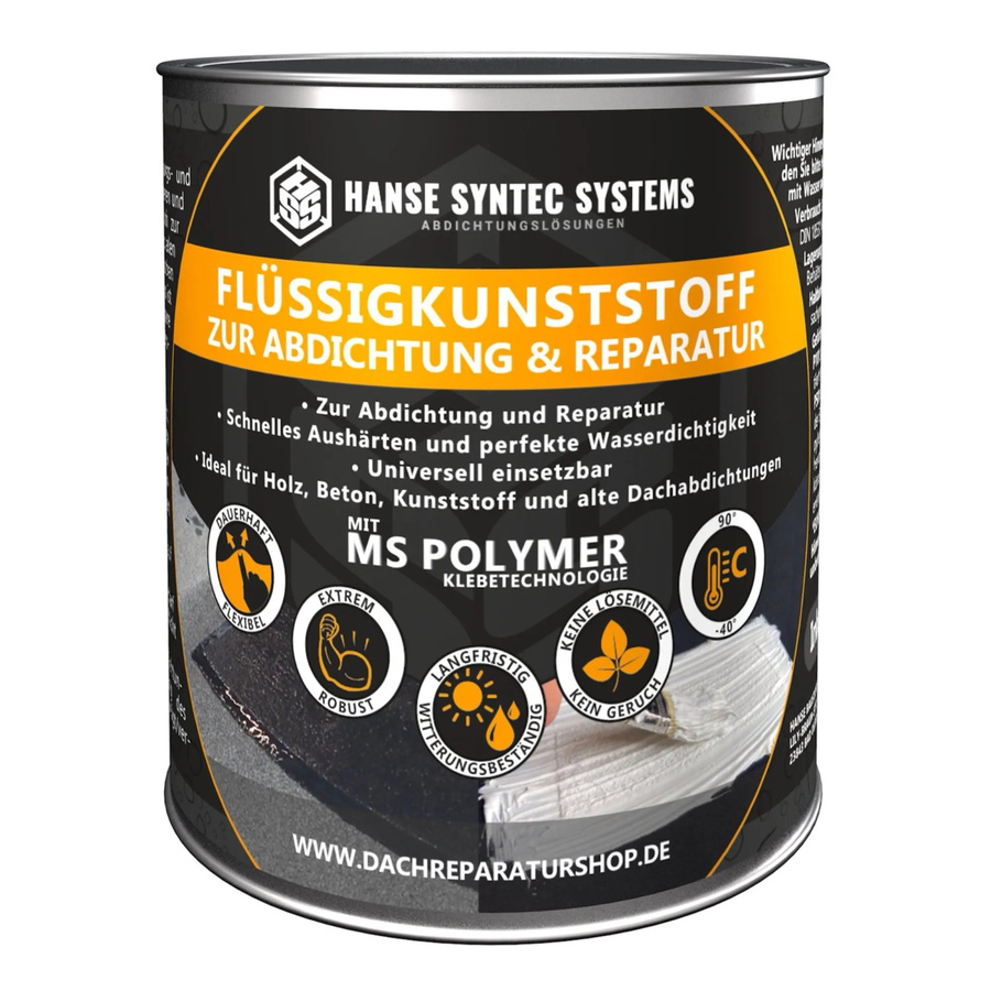 HSS Flüssigkunststoff MS-Polymer als wasserdichte Flüssigmembran in Schwarz, 300 g - Bild 2