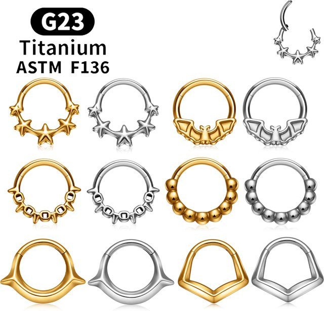 Stern Septum Piercing Clicker, Titan, Unisex - Bild 1