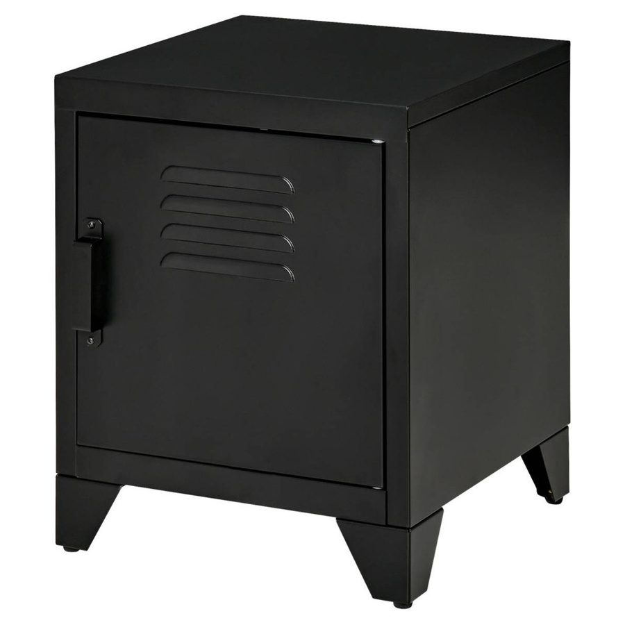HOMCOM Nachttisch aus Metall in Schwarz mit verstellbarem Regal im industriellen Stil, B/T/H: 40 x 40 x 47,5 cm - Bild 3
