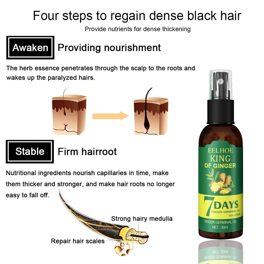 EELHOE Ingwer Haarwuchsspray, 50 ml, für strapaziertes Haar - Bild 2