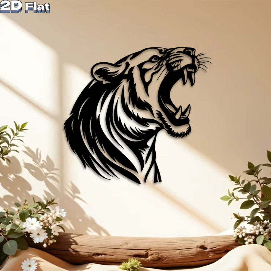 CIFBUY Metall-Tigerkopf Wandkunst für Garten und Terrasse, B/H/T: 25,4 x 25,4 x 25,4 cm - Bild 4
