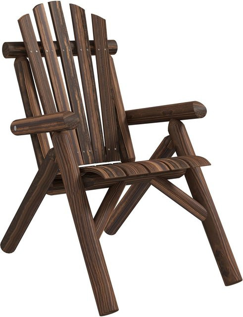 Outsunny Adirondack Gartenstuhl aus Tannenholz in Braun, B/T/H: 68 x 83 x 101 cm - Bild 1