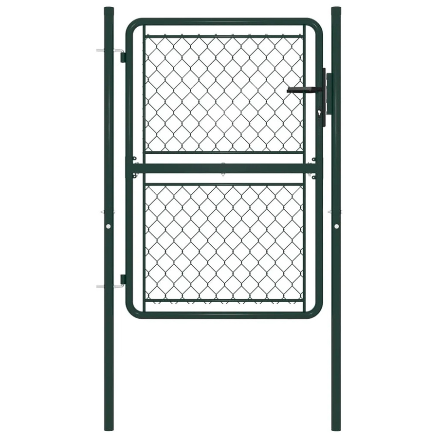 vidaXL Gartentor aus Stahl in Grün mit Drahtgeflecht B: 100 cm, H: 125 cm - Bild 2