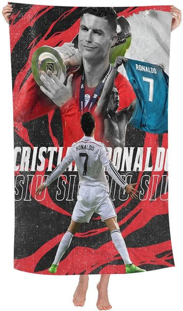 Ka Chen Mutong CR7 Badetuch für Kinder aus Mikrofaser, weich und wasserabsorbierend, Cartoon Design, B: 45 cm, H: 90 cm - Bild 1