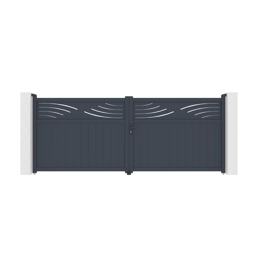 Casanoov Elektrisches Flügeltor Halti aus Aluminium in Grau inklusive Drehtorantrieb Ranger B150, B/H: 392 x 160 cm - Bild 2