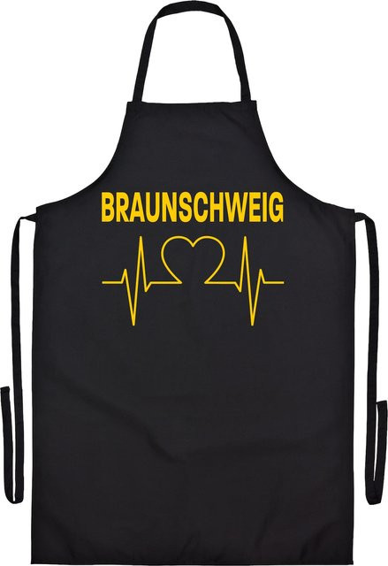 Grillschürze multifanshop Braunschweig Herzschlag Gelb - Bild 1