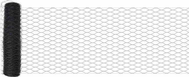 vidaXL Hexagonzaun Grau aus PVC, Höhe: 40 cm, Länge: 25 m - Bild 1