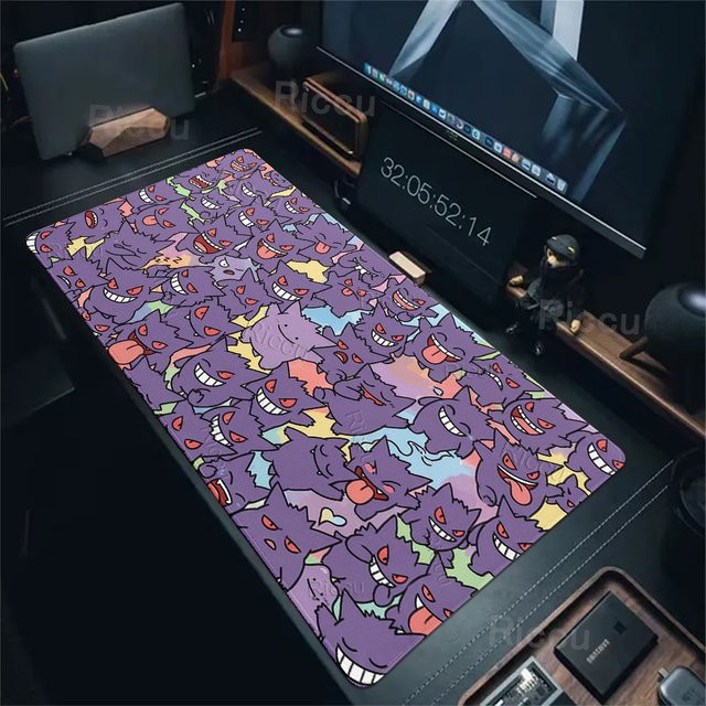 Potdemiel Mauspad XXL mit G-Gengar-Muster in Purple für Gaming und Büro - Bild 1