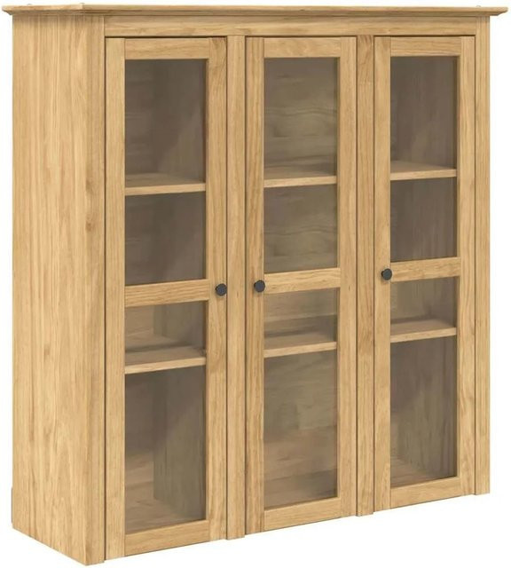 vidaXL Schrank BODO mit Glastüren in Honigbraun, B/T/H: 115,5 x 38,5 x 117,7 cm - Bild 1