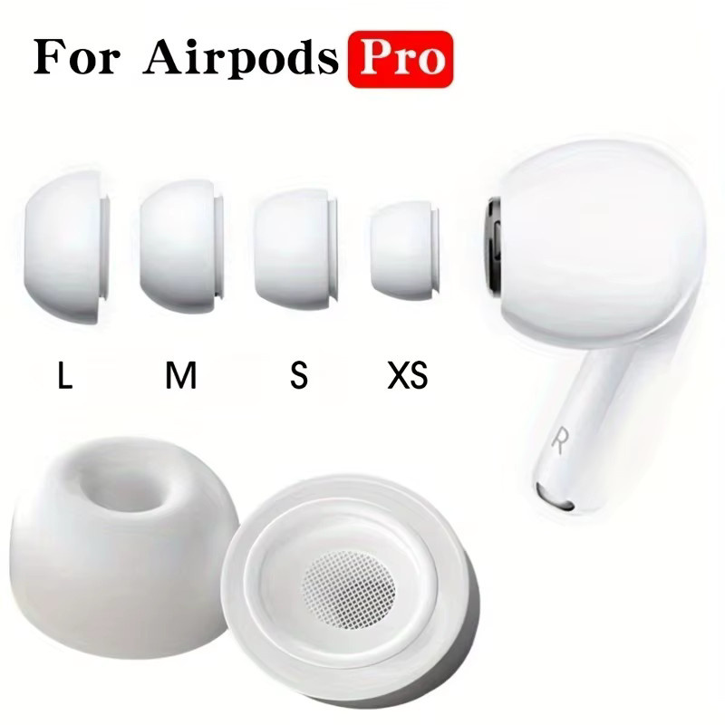 Apple Ersatz-Ohrstöpsel für AirPods Pro 1. und 2. Generation aus Silikon in Weiß, Set mit Größen XS/S/M/L - Bild 1