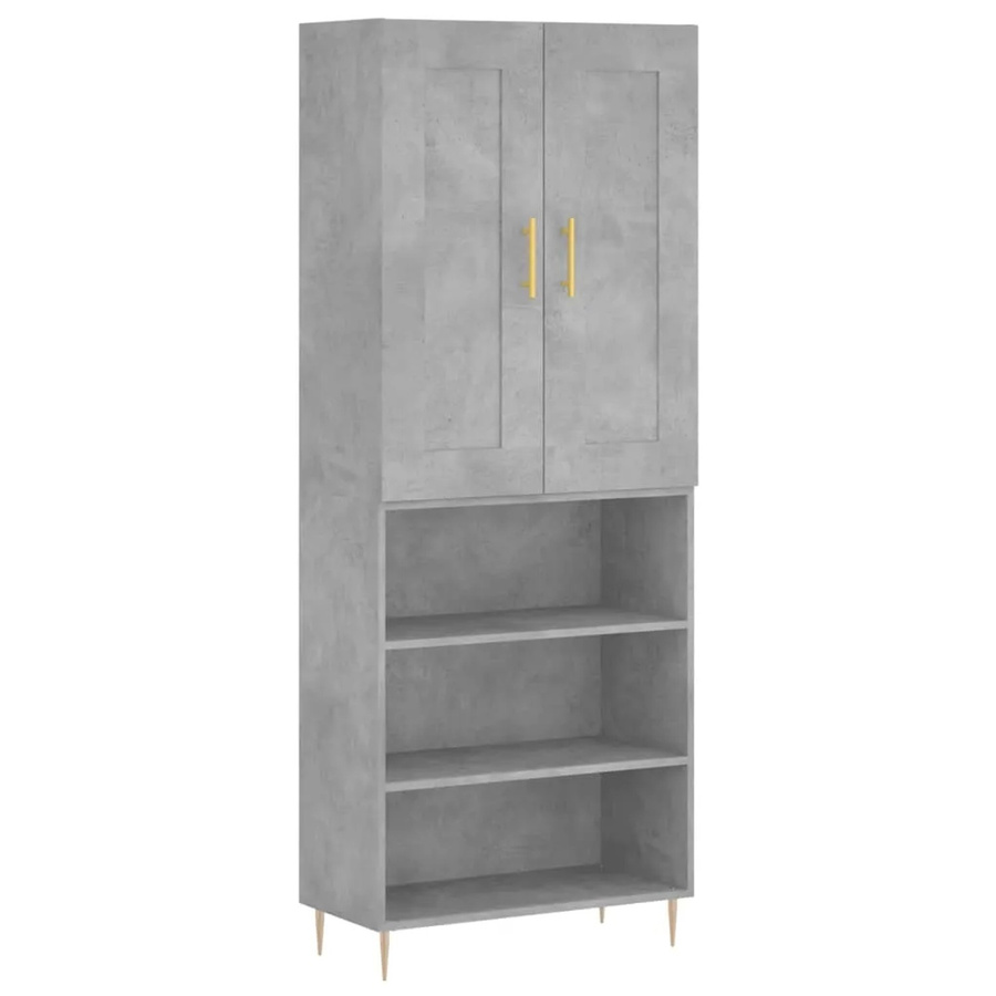vidaXL Highboard Betongrau Modern mit Türen und Regalfächern B/T/H: 69,5 x 34,0 x 180,0 cm - Bild 2