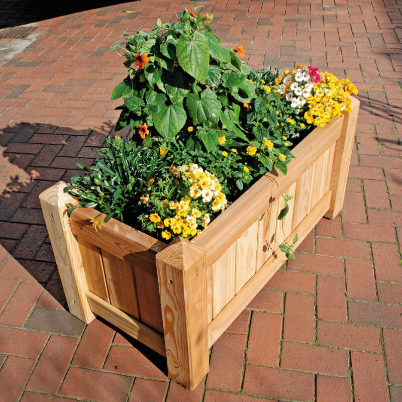 Blumenkübel GÖTEBORG von T&J in Braun aus Holz und Edelstahl - Bild 1