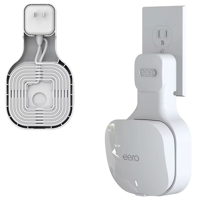 Wandhalterung für Eero Mesh Router in Weiß mit Kabelaufbewahrungsfunktion zur platzsparenden Montage - Bild 2