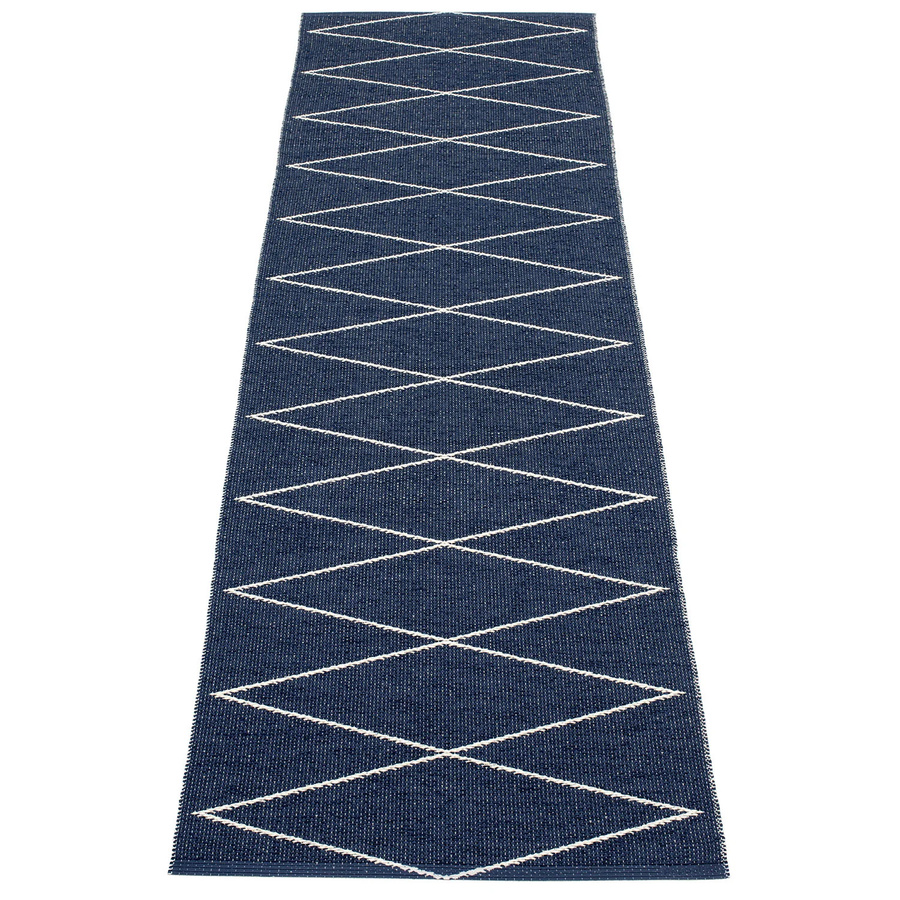 Pappelina Max Teppich dunkelblau/vanille B: 70 cm, L: 240 cm - Bild 1
