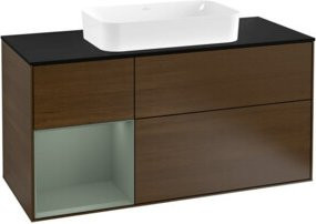 V&B Waschtischunterschrank Finion mit Wandbeleuchtung, Breite: 120 cm, Tiefe: 50,1 cm, Höhe: 50,1 cm, lackiert, Platin matt - Bild 1