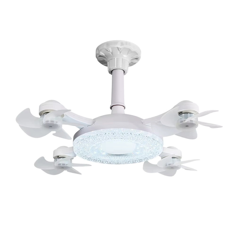 Ludengchaoshi 2-in-1 LED-Deckenventilator mit Fernbedienung, dimmbar, 60W, Weiß - Bild 2