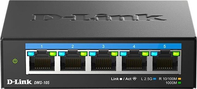 D-Link DMS-105/E Unmanaged Ethernet Switch mit 5 Ports 2.5G in Schwarz - Bild 1