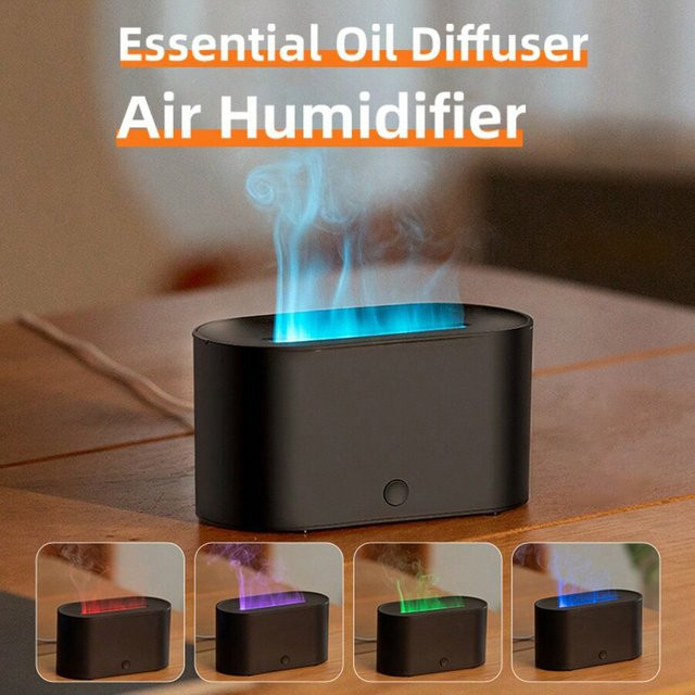 HAOYUNMA Mini-Aroma-Diffusor mit bunten Lichtern, USB-betriebener Luftbefeuchter für ätherische Öle in Weiß und Multicolour - Bild 1