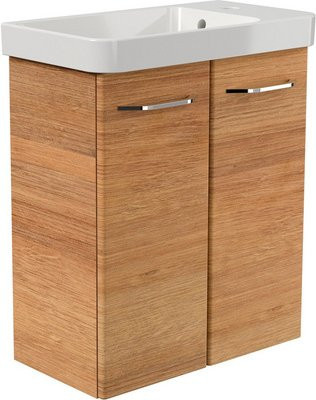 FACKELMANN Waschplatz-Set MILANO in Asteiche Braun für das Badezimmer, Wandmontage mit Soft-Close-Türen, B/T/H: 55,5 x 30 x 67 cm - Bild 1
