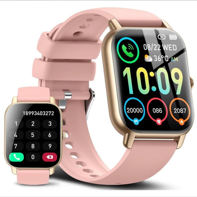 P66 Smartwatch in Weiß mit 1,85 Zoll Display, 100+ Sportmodi und IP68 Wasserdichtigkeit, Fitnessaktivitäts-Tracker für iOS und Android - Bild 1