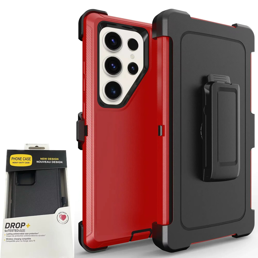 Stoßfeste Defender Serie Schutzhülle mit Gürtelclip für Samsung S25 Ultra S24 S23 S22 S21 S20 Plus in Blau - Bild 2