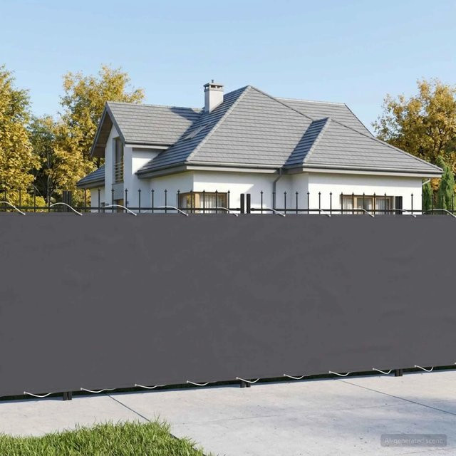 vidaXL Balkon Sichtschutz aus Polyester mit PU-Beschichtung in Anthrazit und Grau, Höhe: 150 cm, Breite: 700 cm - Bild 1