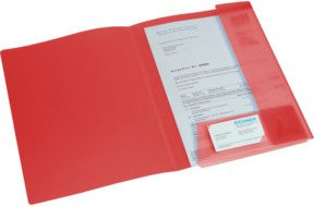 Eichner PP-Mappe A4 mit Klappen in rot-transparent - Bild 1