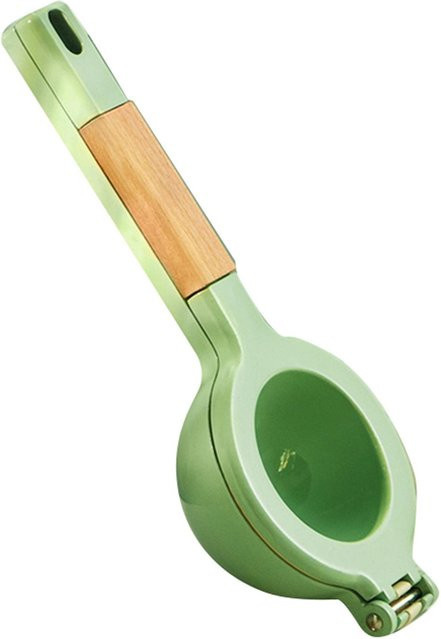 CosyHome Zitruspresse aus Zinklegierung mit ergonomischem Holzgriff in Grün und Beige - Bild 1