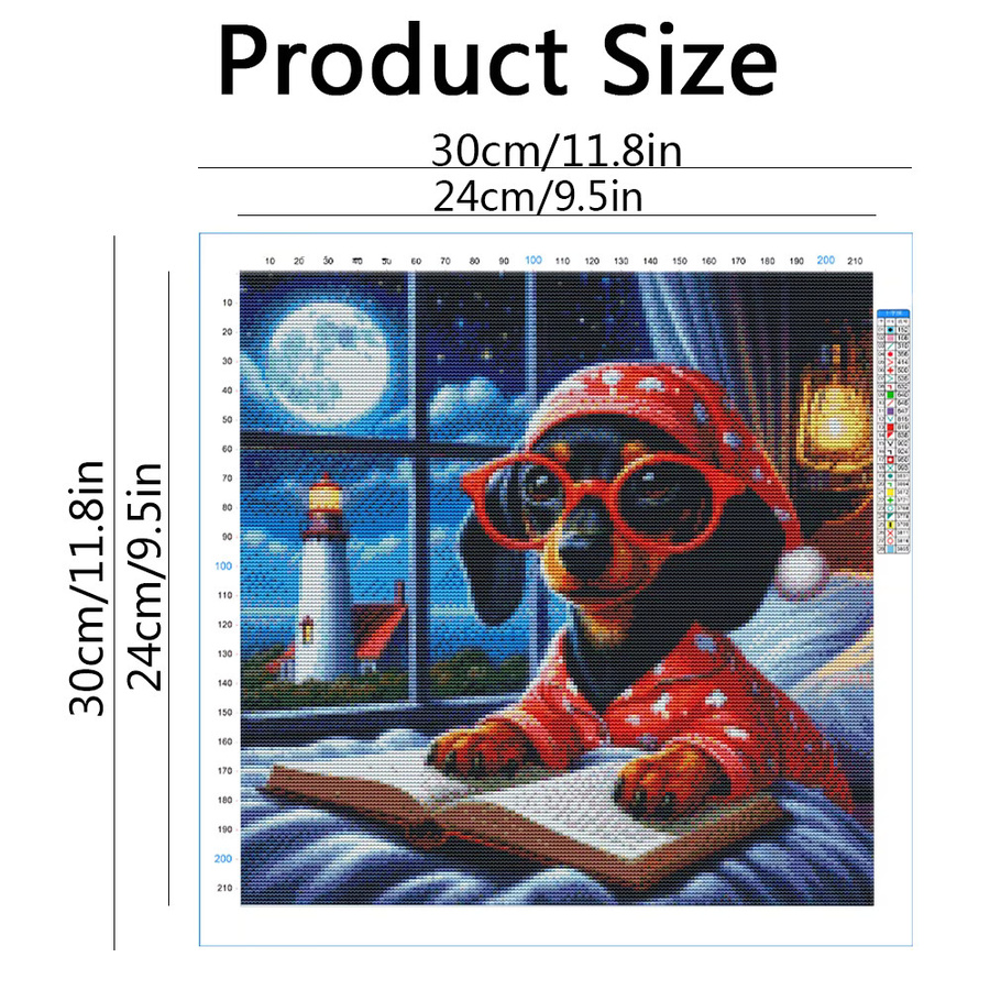 Evershine Stickerei Set Hund Kreuzstich Kit mit unbedrucktem Stoff für Handarbeit in Mehrfarbig, B/B/H: 30 x 30 x 30 cm - Bild 2