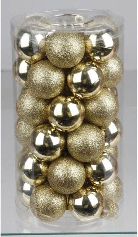Buri Weihnachtsbaumschmuck Set aus 41 runden Goldkugeln aus Kunststoff, Durchmesser: 4 cm - Bild 1
