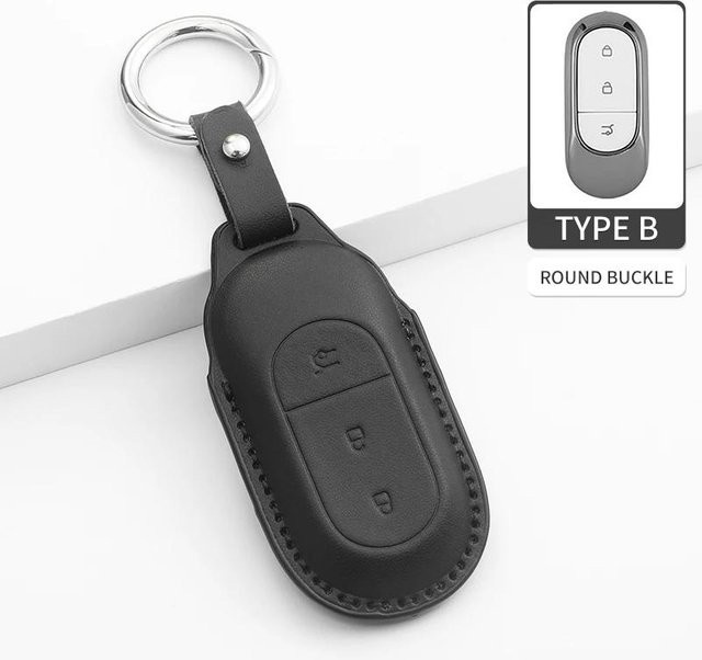 Leder Auto Schlüsselanhänger Hülle für Leapmotor T03 C10 S01 C11 C16 B10 C01 S01 in Weiß - Bild 1