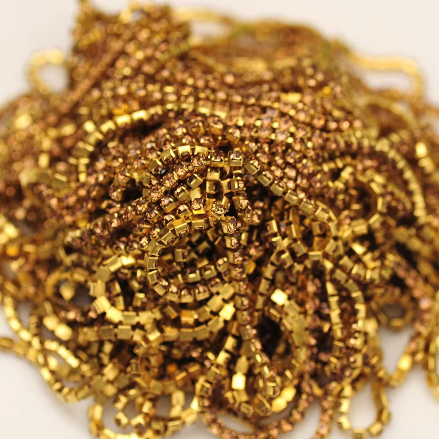 Yanruo Strass Kette, Colorado Topas, Glas Kristall, 10 Meter - Bild 2