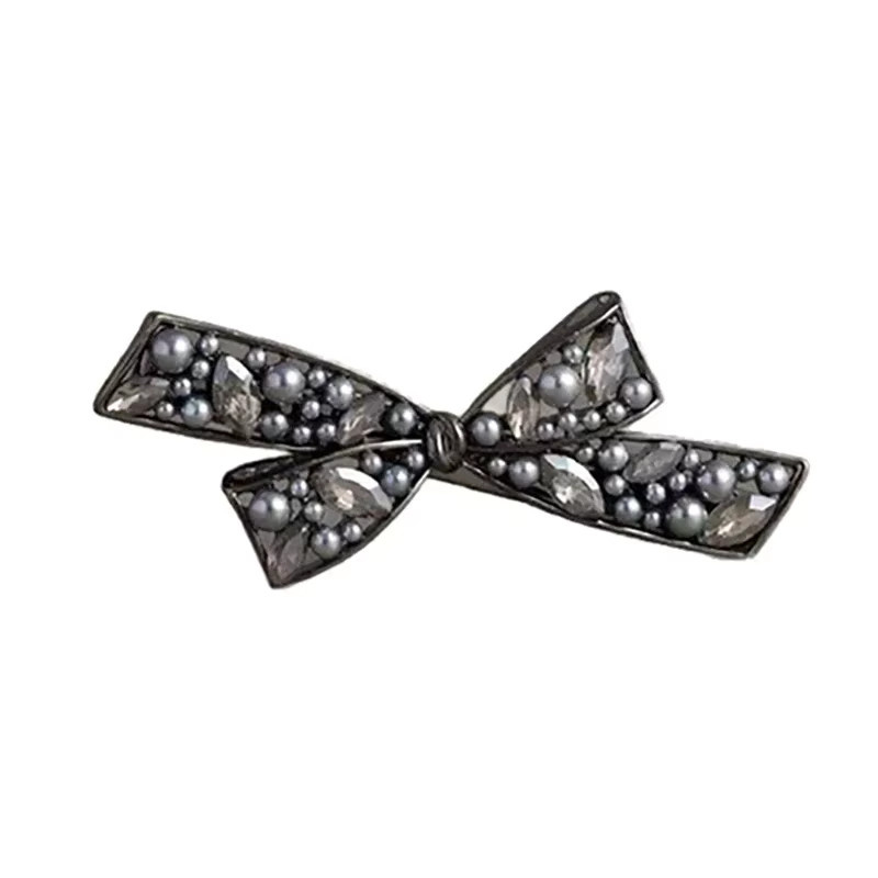 HIYAYZ Haarspange mit schwarzen Perlen und Strass, Damen - Bild 2