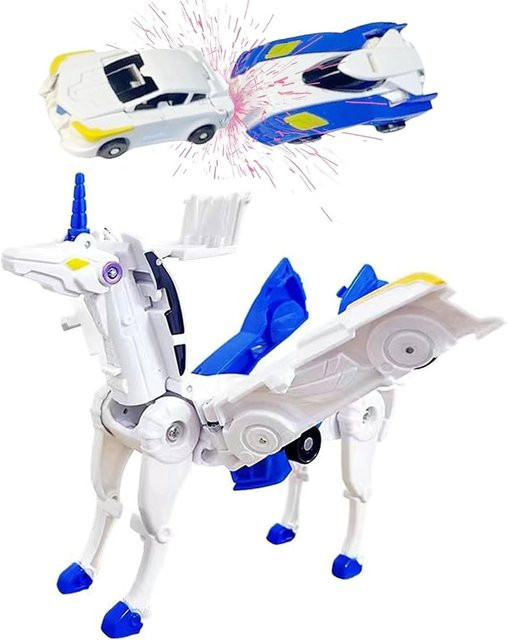 Linyi toy Transform Einhorn Auto Sci-Fi-Roboter blau - Bild 1