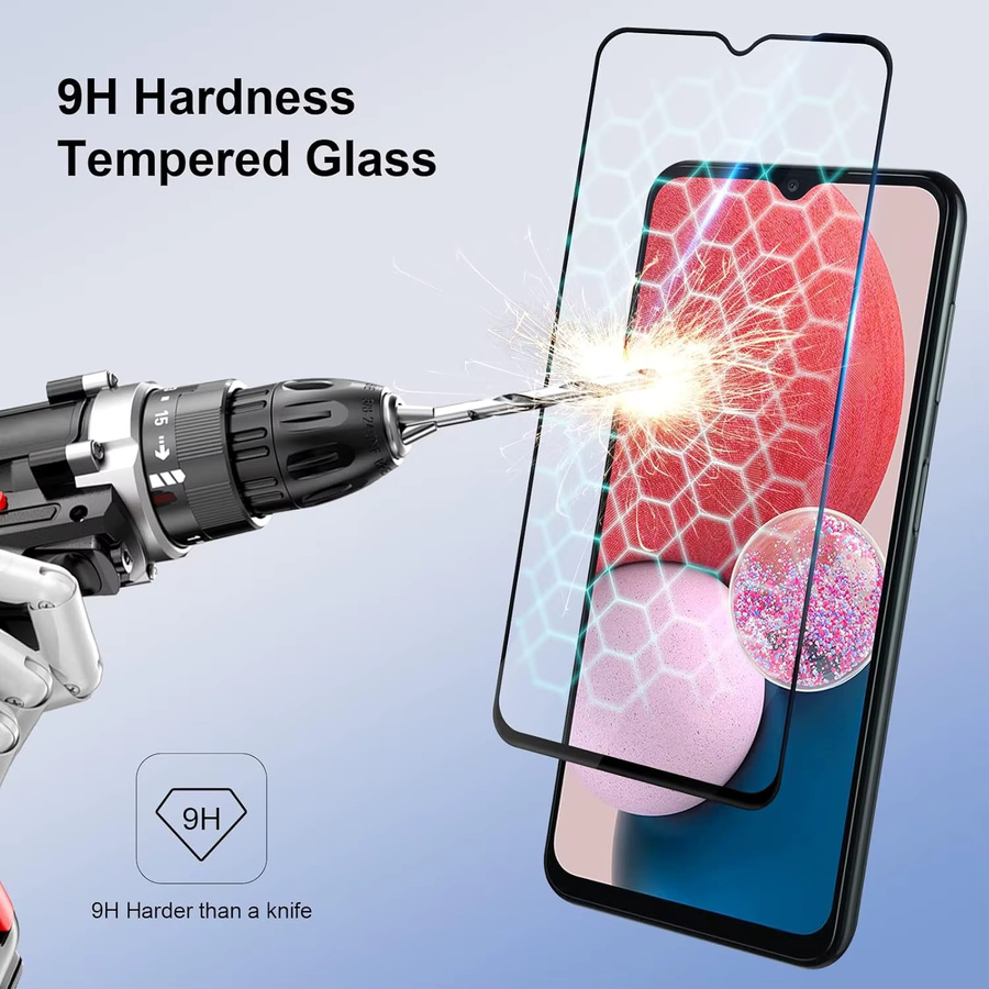 Kratzfester Displayschutz für Samsung Galaxy A12, A13 und A32 5G in Transparent mit rotem Akzent - Bild 4