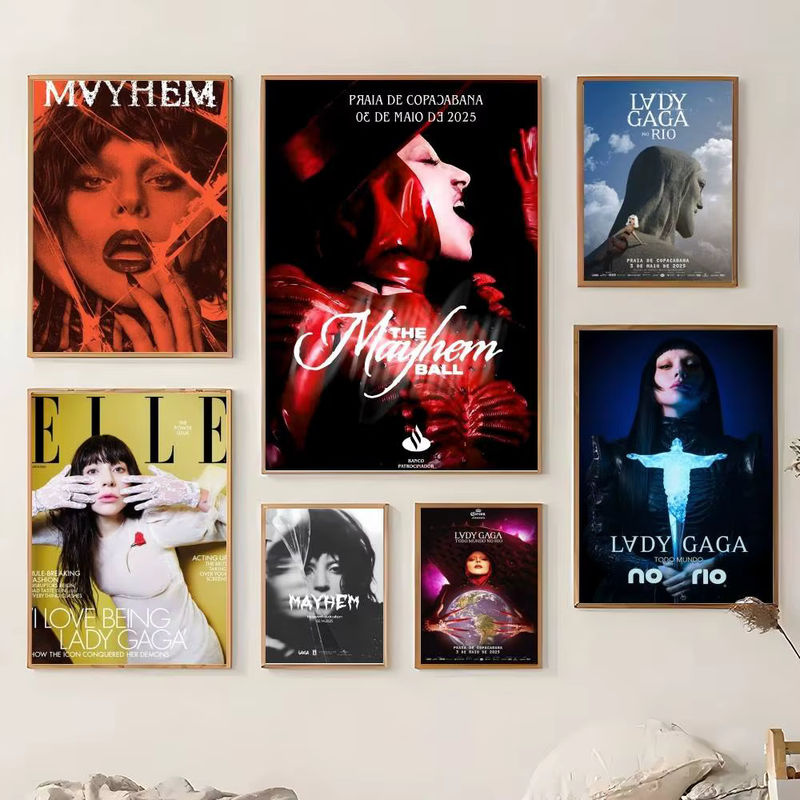 SingerPoster Klebriger Wandkunstdruck Lady Gaga Mayhem, wasserfestes Wandbild in Mehrfarbig, modernes ästhetisches Dekor für Wohnzimmer und Schlafzimmer - Bild 3