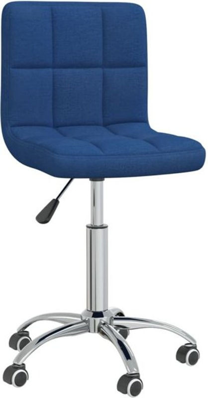 Drehbarer Esszimmerstuhl von vidaxl in Blau aus Stoff und Stahl mit Chrom-Details - Bild 1