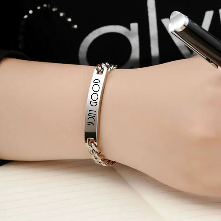 VQYSKO Paararmband Edelstahl, Silber, Unisex, 7 mm - Bild 5