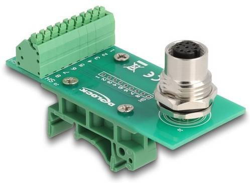 Delock Serieller Adapter mit 1x M12-Buchse und 1x Buchse in Grün - Bild 1
