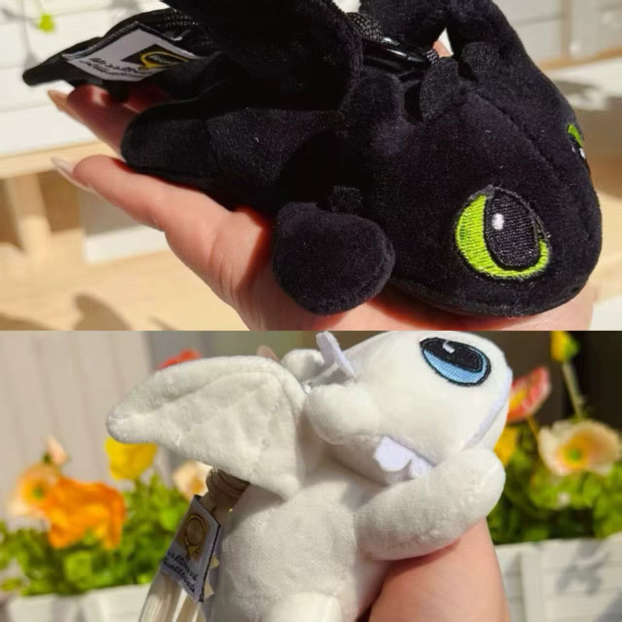 How to Train your Dragon Zahnloser Plüschtier-Puppe, 2-teiliges Set, Schwarz-Weiß - Bild 1