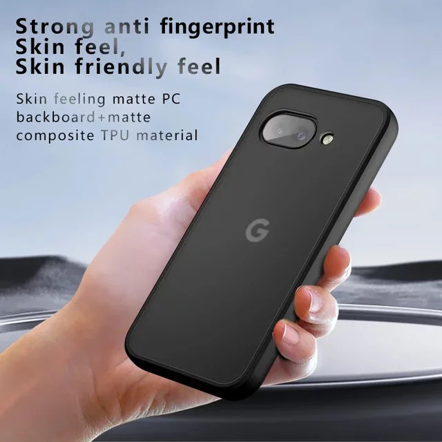 Matte Acryl-Schutzhülle für Google Pixel 9A und Pixel 9 Pro XL, stoßfeste transparente Hardcase-Abdeckung aus PC, Farbe: Transparent/Schwarz - Bild 1
