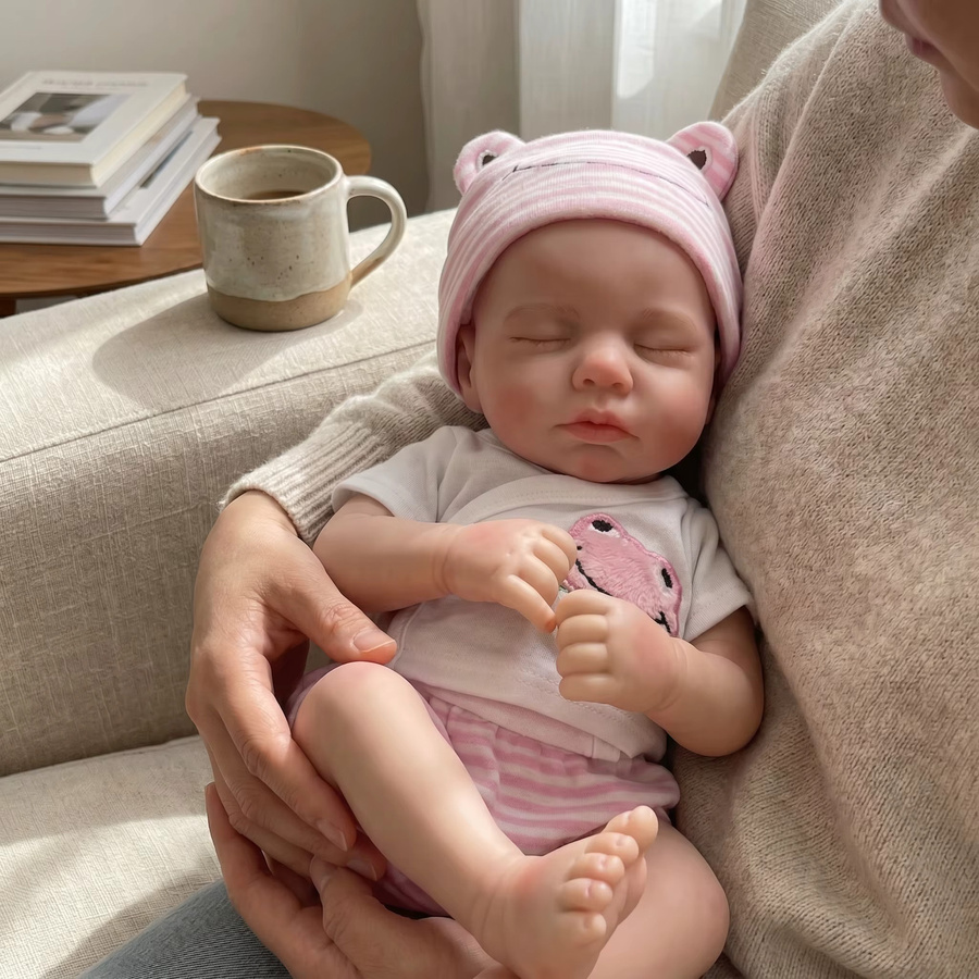 Loulou Reborn-Babypuppe Saskia, Ganzkörper-Silikonpuppe, mit offenem Mund - Bild 3