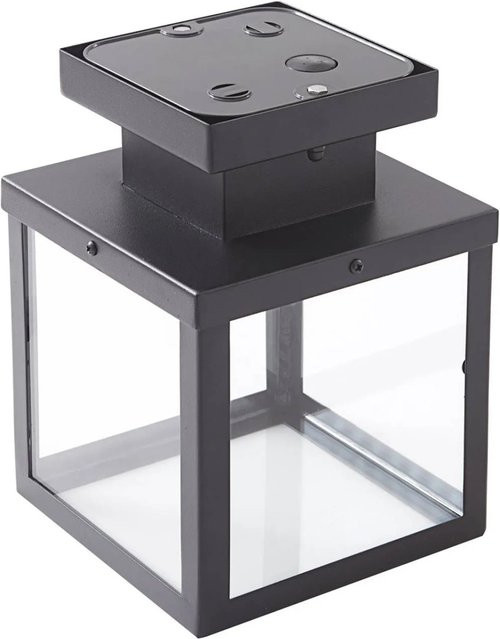Lindby Deckenlampe Mandus Modern Schwarz aus Edelstahl und Glas, 1-flammig, E27, B/T/H: 23,0 x 22,0 x 16,0 cm - Bild 1