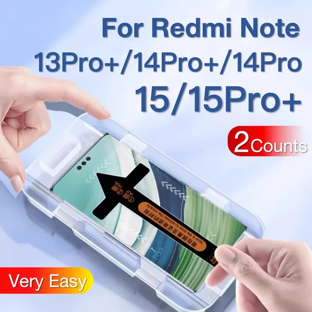 Xiaomi Displayschutzfolie aus HD-Hartglas für Redmi Note 15 14 13 Pro Plus+ transparent - Bild 1