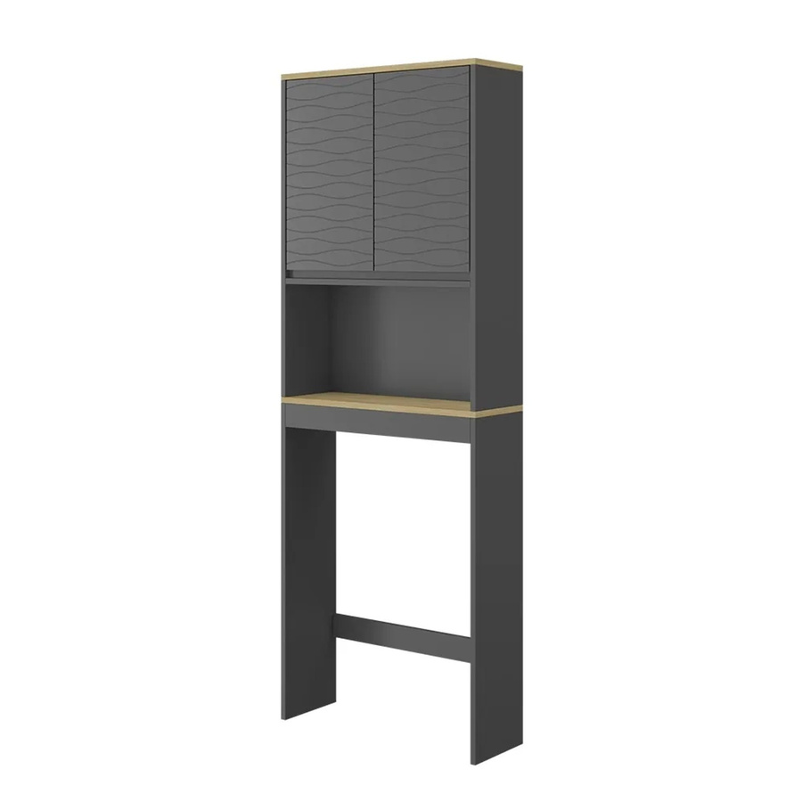 Vicco Toilettenschrank Livia für das Badezimmer in Anthrazit, B/T/H: 60 x 17,5 x 163 cm - Bild 2