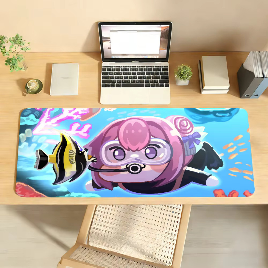 D-Doro Cute N-NIKKES Gaming-Mauspad in Multicolour, rutschfeste Gamer-Schreibtischunterlage für Laptop und Büro - Bild 3