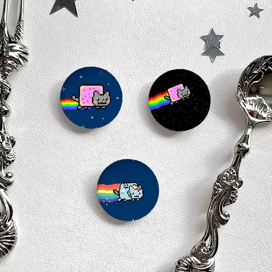Brosche N-Nyan-Katze, Weißblech, Kayou - Bild 6