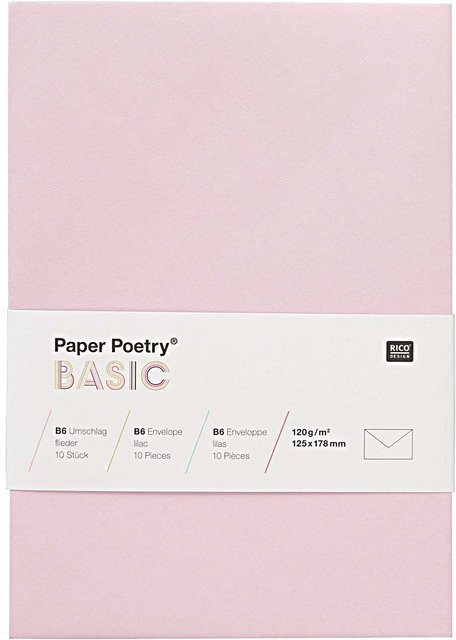 Rico Design Paper Poetry Kuvert Basic B6, 10 Stück, Flieder - Bild 1