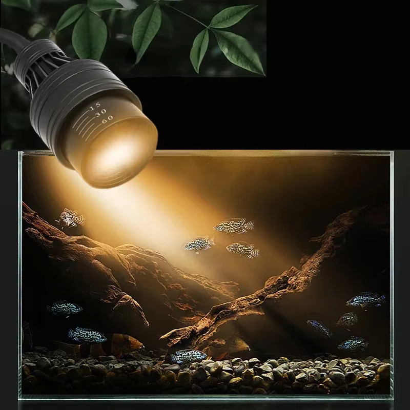 TUNFAN LED Aquarium Licht mit einstellbarem Fokus als Pflanzenwachstumslampe und Zubehör für Schildkröten und Reptilien in Schwarz - Bild 3