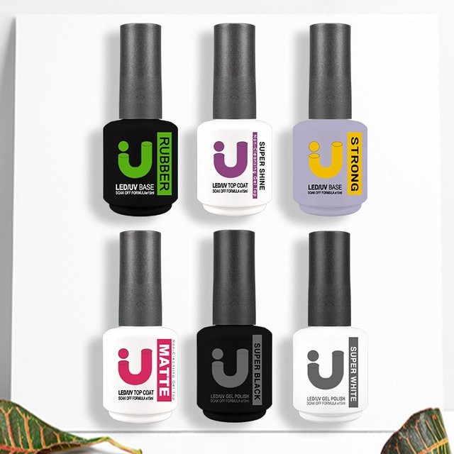 UNO JYJ Gummi-Basis- und Top-Coat-Gel-Nagellack, Matt, 15 ml - Bild 1